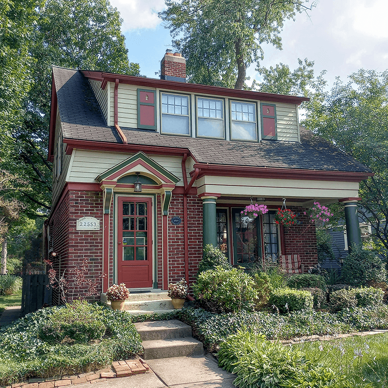 A picture of a two story house